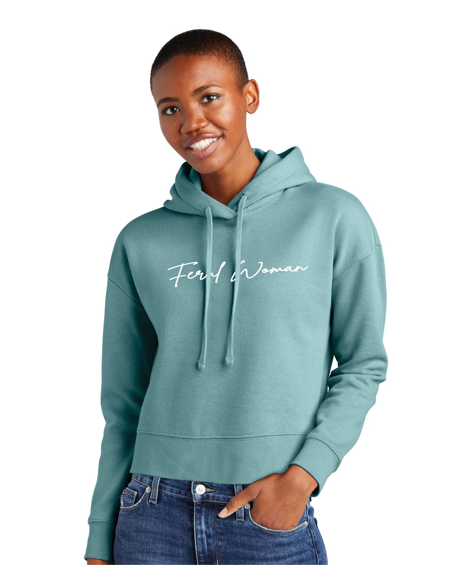 Feral Woman Cropped Hoodie