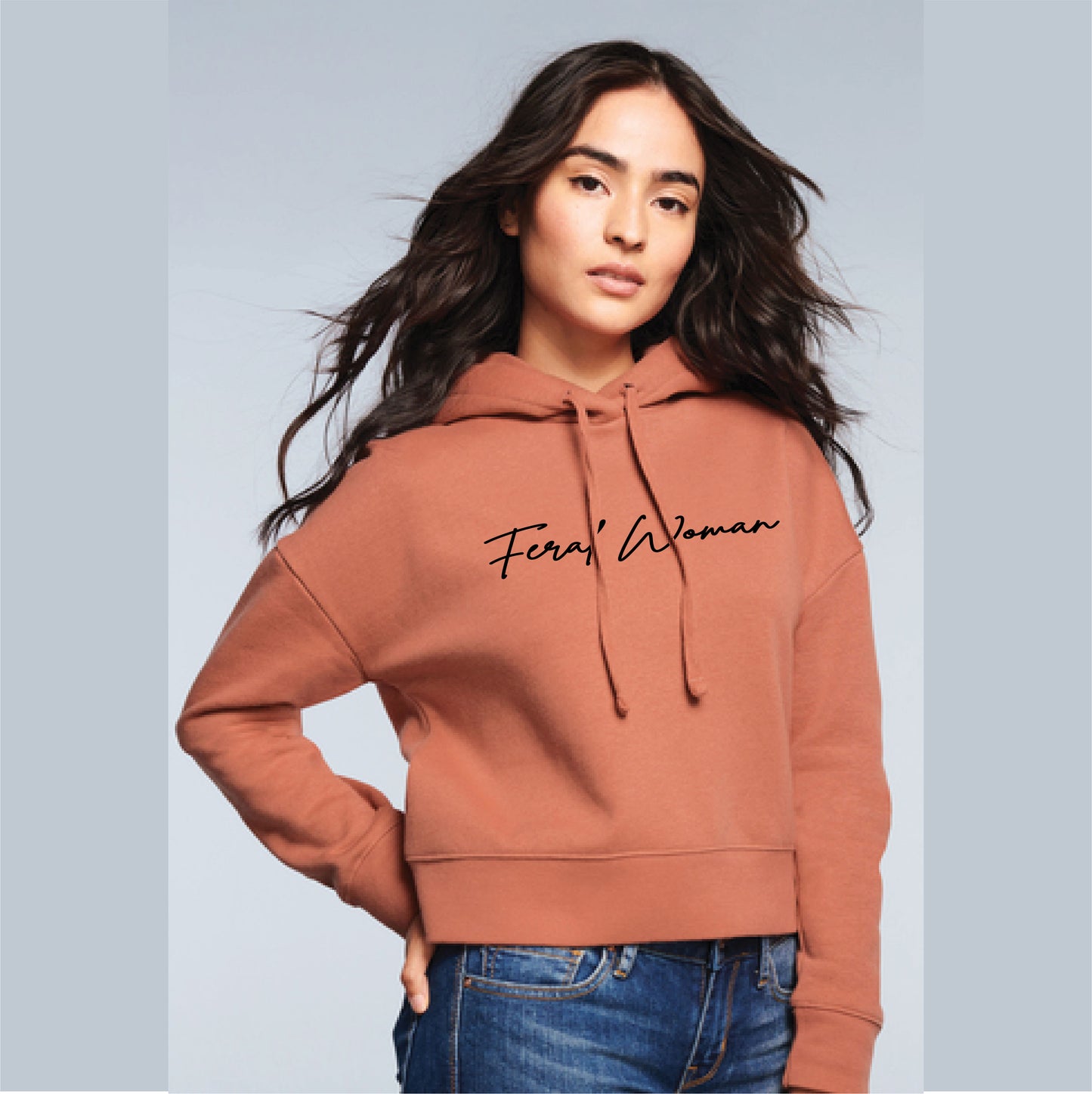 Feral Woman Cropped Hoodie