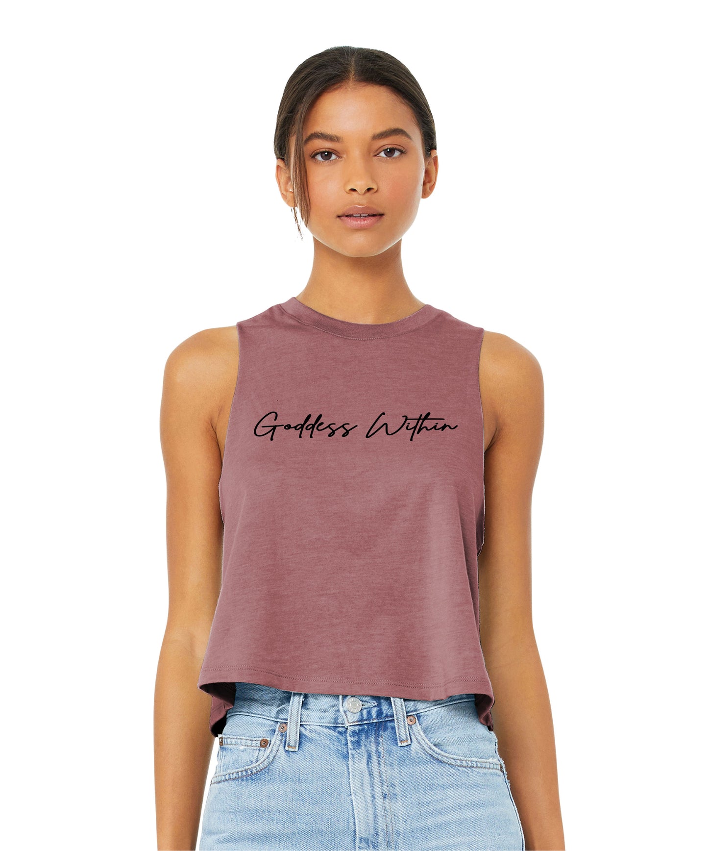 Goddess Within Cropped Racerback Tank