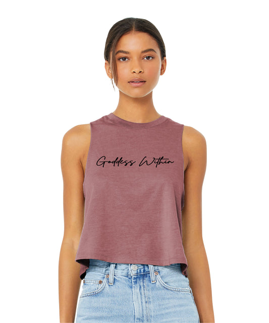 Goddess Within Cropped Racerback Tank
